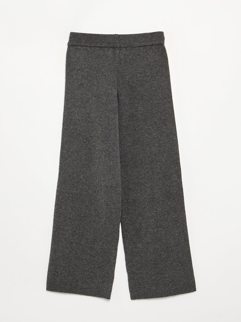 Wijde broek van compact breisel Donkergrijs / Antraciet - Kiabi