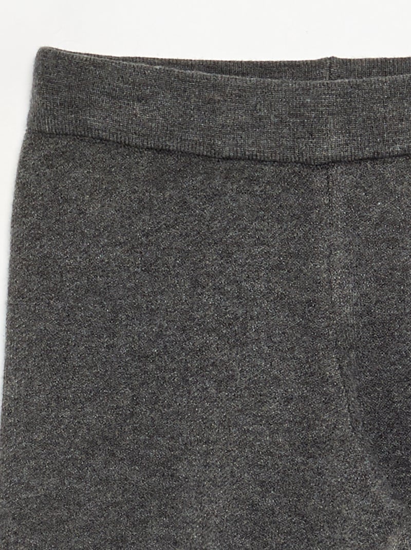 Wijde broek van compact breisel Donkergrijs / Antraciet - Kiabi