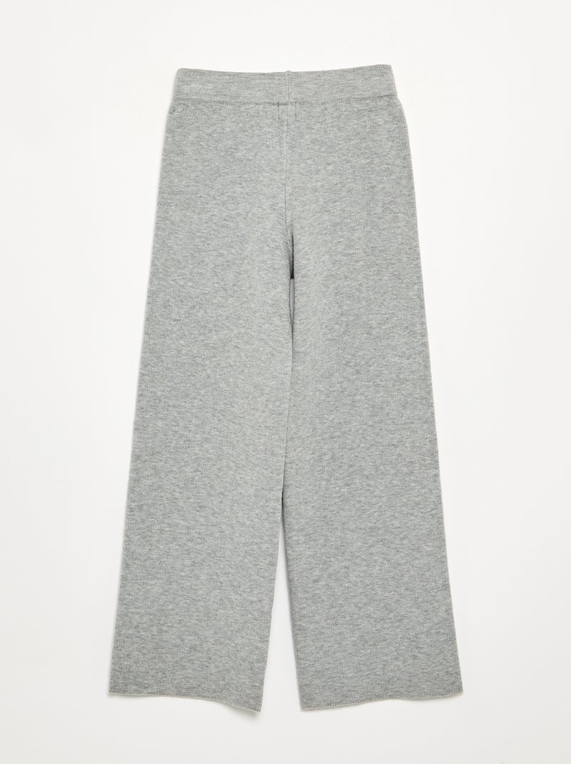 Wijde broek van compact breisel Grijs - Kiabi