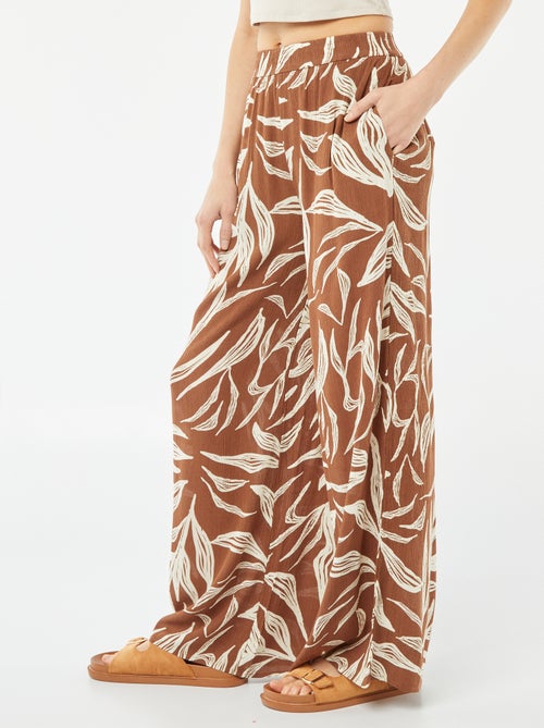 Wijde broek van crêpe - Kiabi