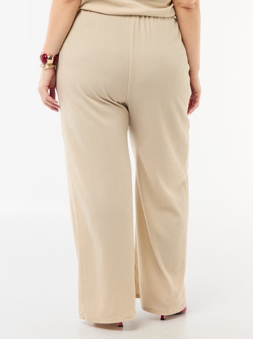 Wijde broek van crêpe tricot - Kiabi