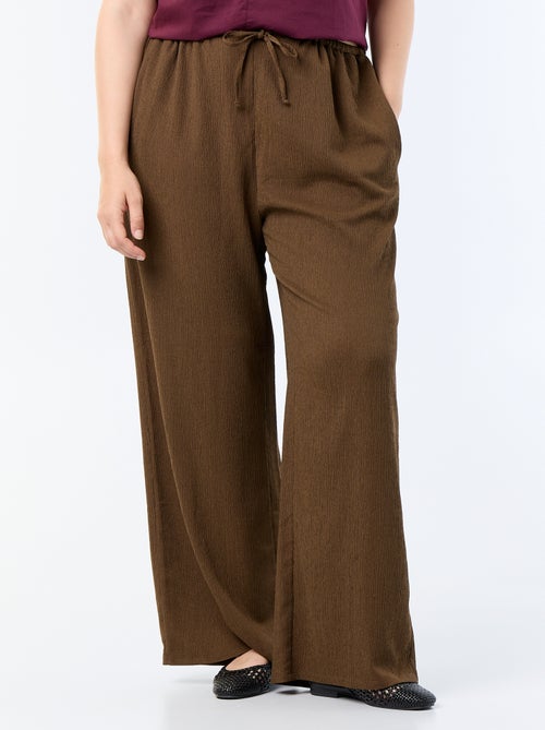 Wijde broek van crêpe tricot - Kiabi