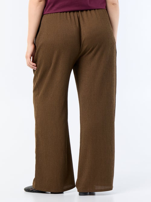 Wijde broek van crêpe tricot - Kiabi
