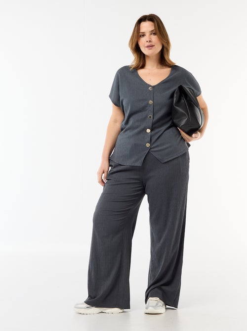 Wijde broek van crêpe tricot - Kiabi