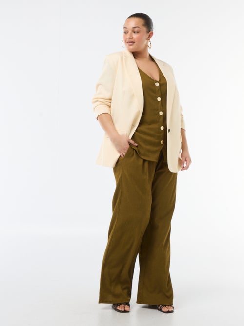 Wijde broek van crêpe tricot - Kiabi