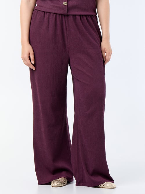 Wijde broek van crêpe tricot - Kiabi