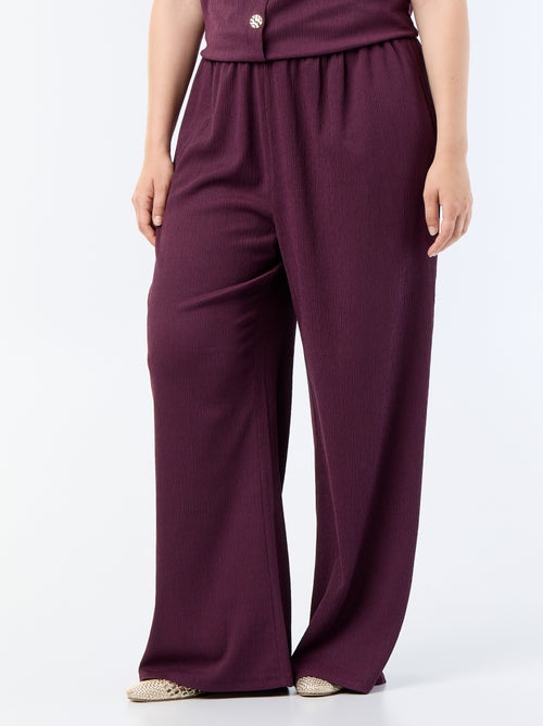 Wijde broek van crêpe tricot - Kiabi