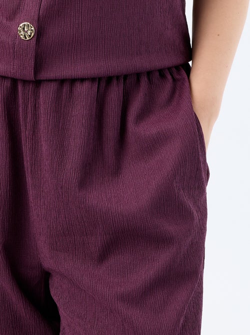 Wijde broek van crêpe tricot - Kiabi