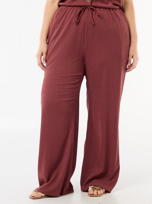 Wijde broek van crêpe tricot - Kiabi