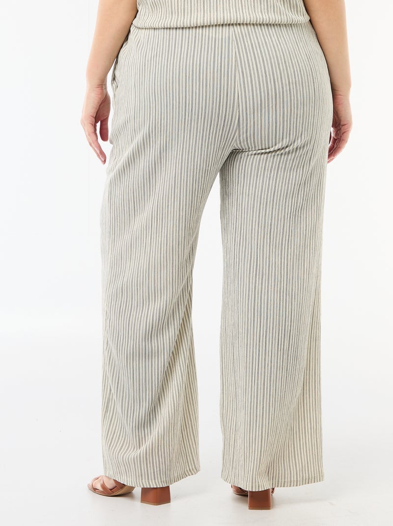 Wijde broek van crêpe tricot Wit - Kiabi