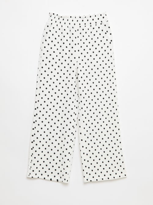 Wijde broek van crêpe tricot - Kiabi
