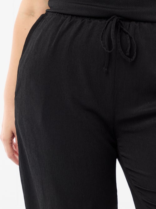 Wijde broek van crêpe tricot - Kiabi