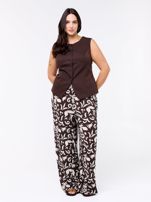 Wijde broek van crêpetricot - Kiabi