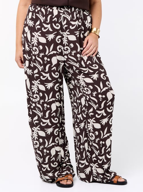 Wijde broek van crêpetricot - Kiabi