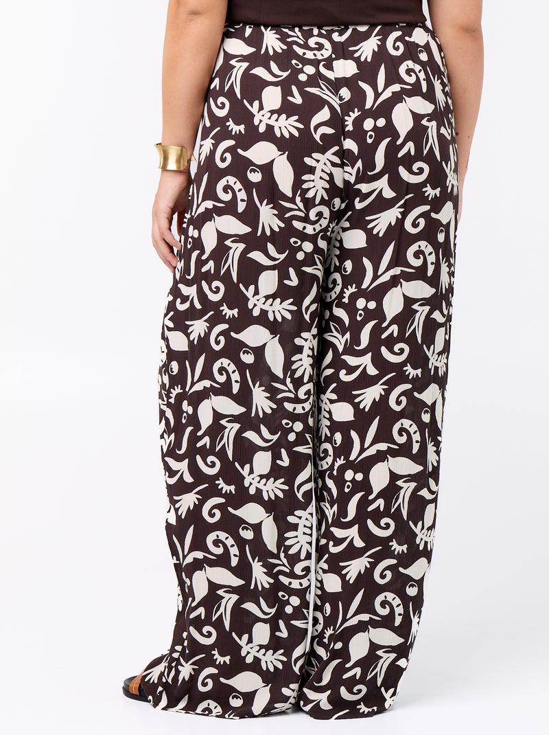 Wijde broek van crêpetricot Blauw - Kiabi