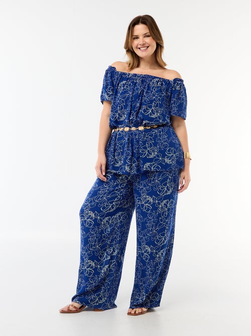 Wijde broek van crêpetricot - Kiabi