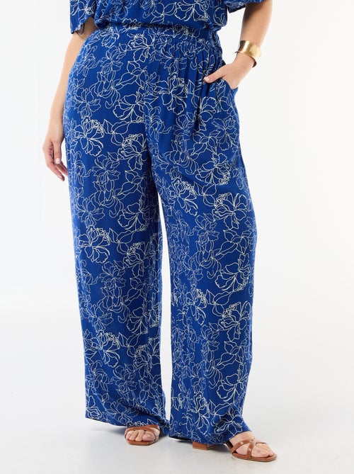 Wijde broek van crêpetricot - Kiabi