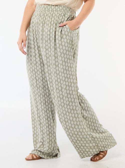 Wijde broek van crêpetricot - Kiabi