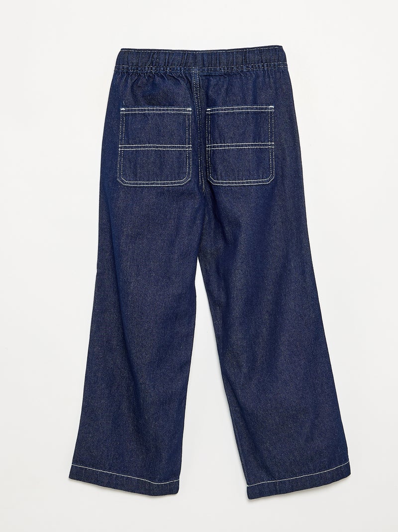 Wijde broek van denim Blauw - Kiabi