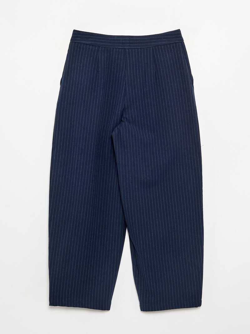 Wijde broek van flanel Blauw - Kiabi
