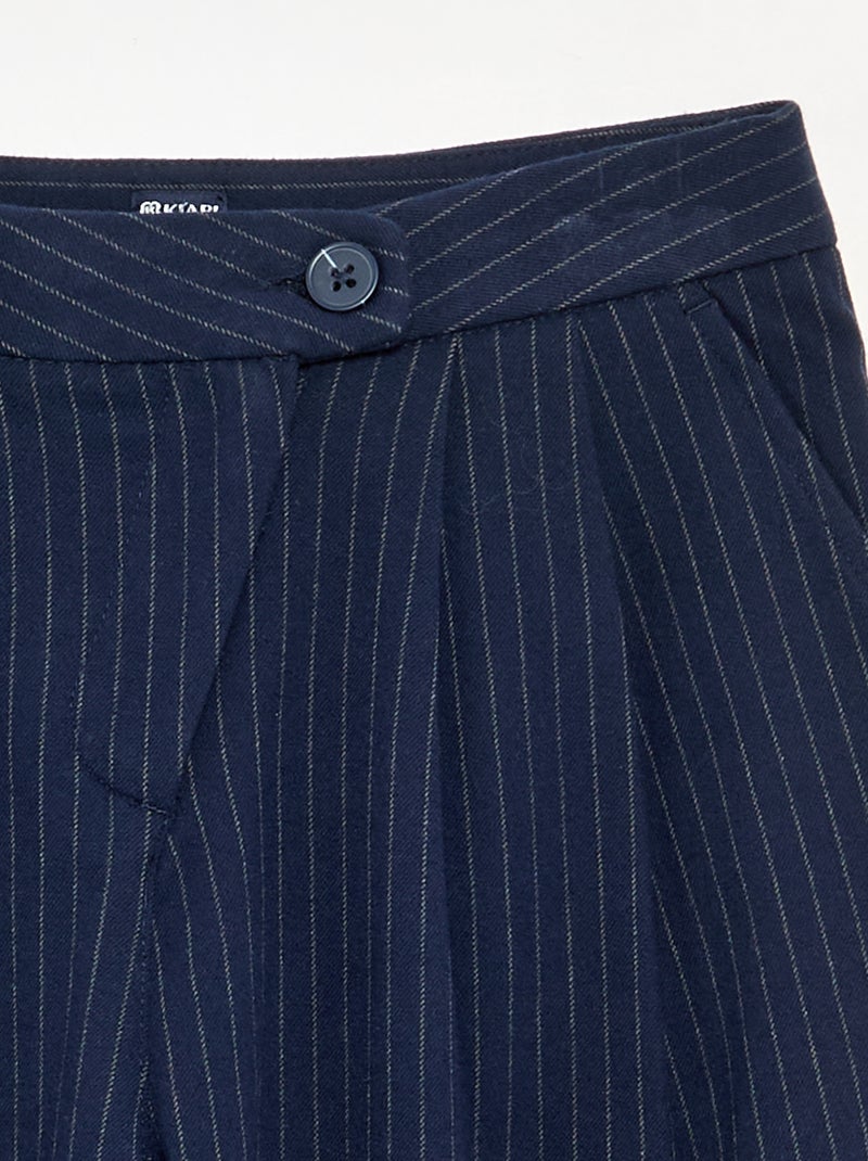 Wijde broek van flanel Blauw - Kiabi