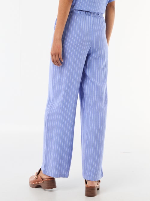 Wijde broek van gemengd linnen - Kiabi