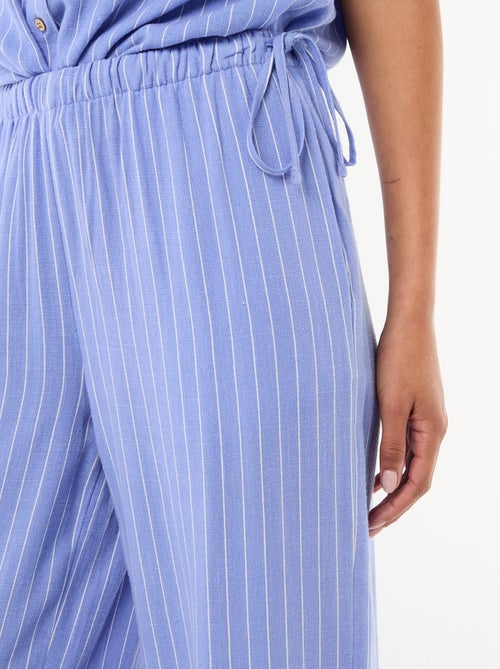 Wijde broek van gemengd linnen - Kiabi