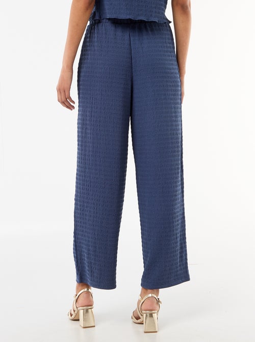 Wijde broek van gesmokte stof - Kiabi