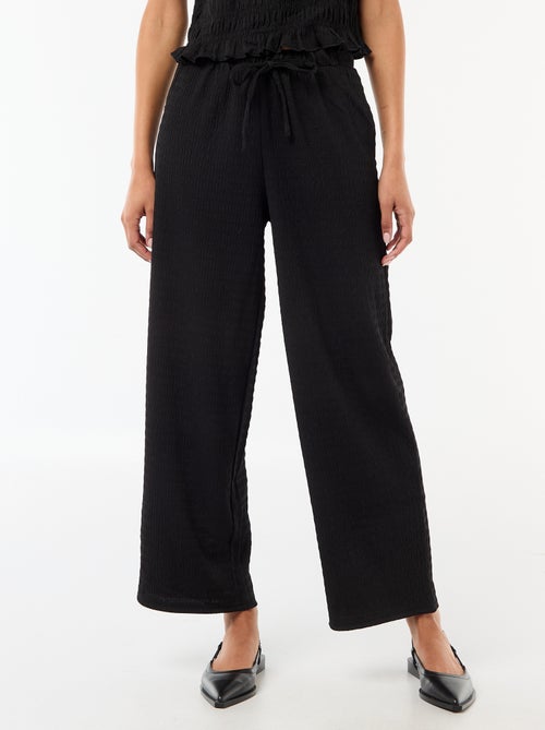 Wijde broek van gesmokte stof - Kiabi