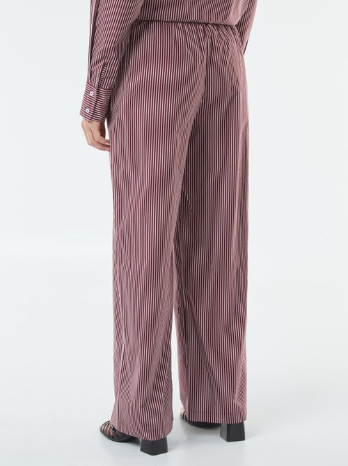 Wijde broek van gestreepte popeline - Kiabi
