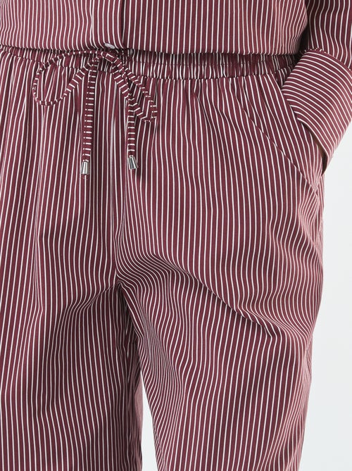 Wijde broek van gestreepte popeline - Kiabi