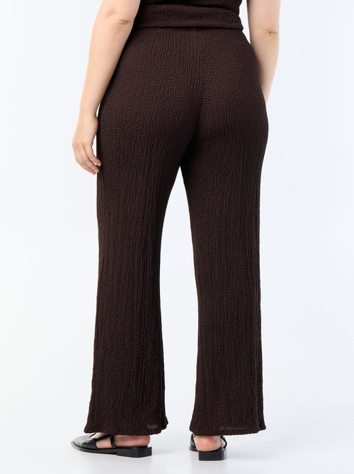 Wijde broek van gewafelde stof - Kiabi