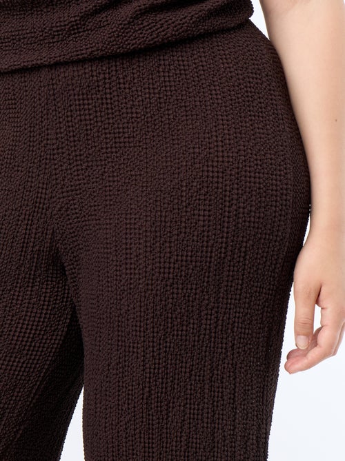 Wijde broek van gewafelde stof - Kiabi