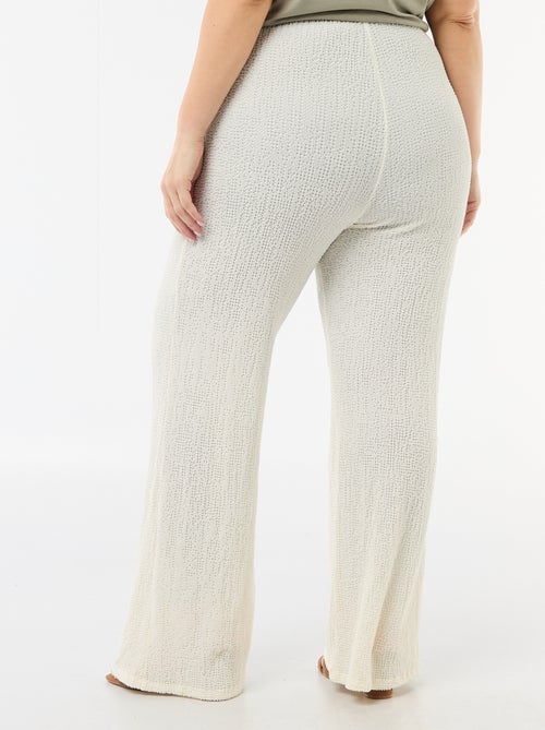 Wijde broek van gewafelde stof - Kiabi