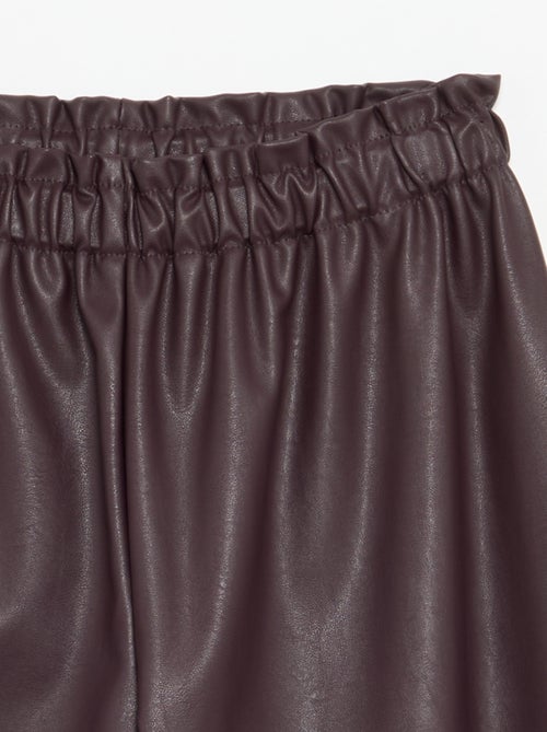 Wijde broek van imitatieleer - Kiabi
