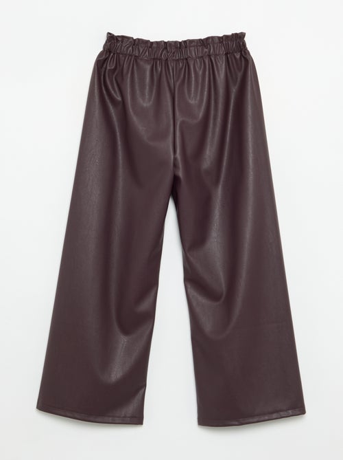Wijde broek van imitatieleer - Kiabi