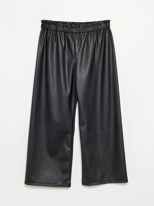 Wijde broek van imitatieleer - Kiabi