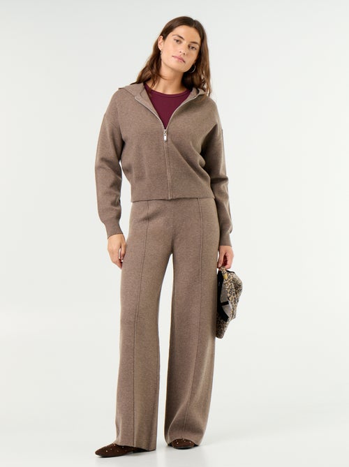 Wijde broek van jerseytricot - Kiabi