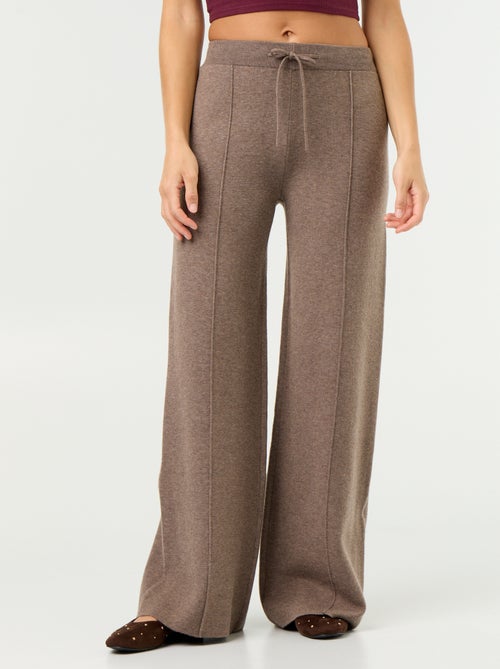 Wijde broek van jerseytricot - Kiabi