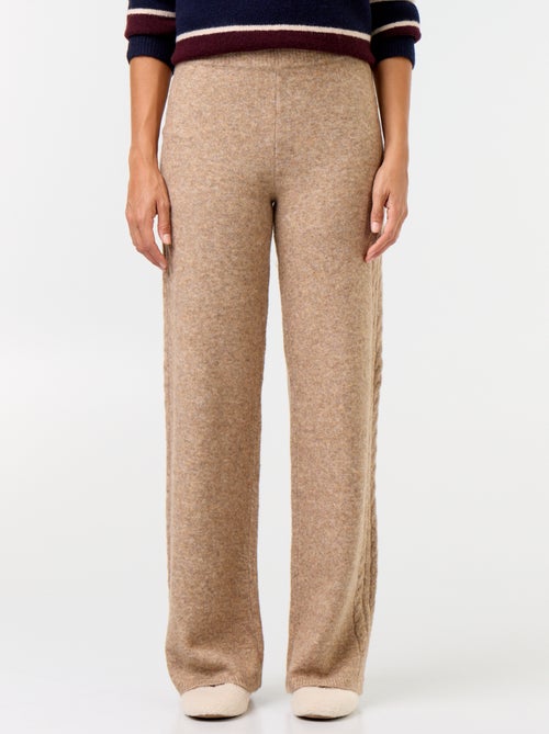 Wijde broek van jerseytricot - Kiabi