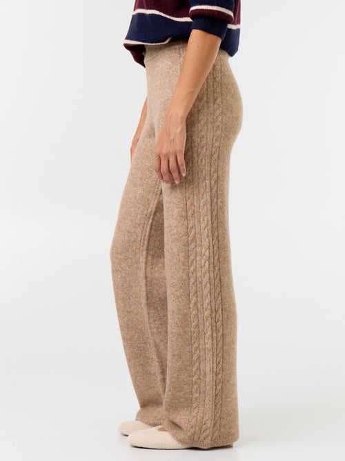 Wijde broek van jerseytricot - Kiabi