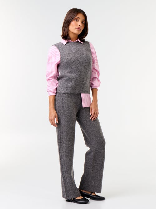 Wijde broek van jerseytricot - Kiabi