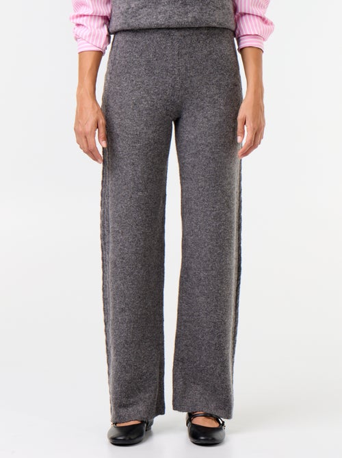 Wijde broek van jerseytricot - Kiabi