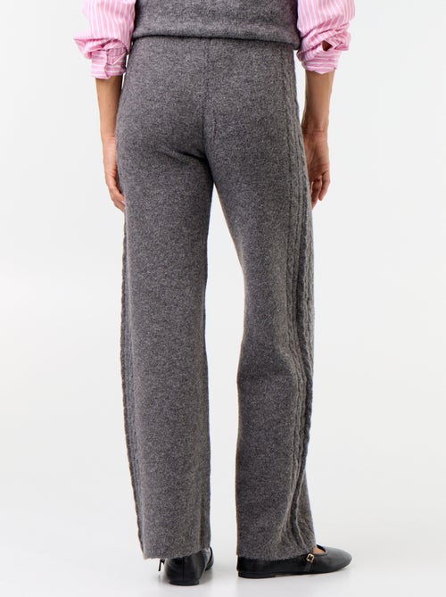 Wijde broek van jerseytricot - Kiabi
