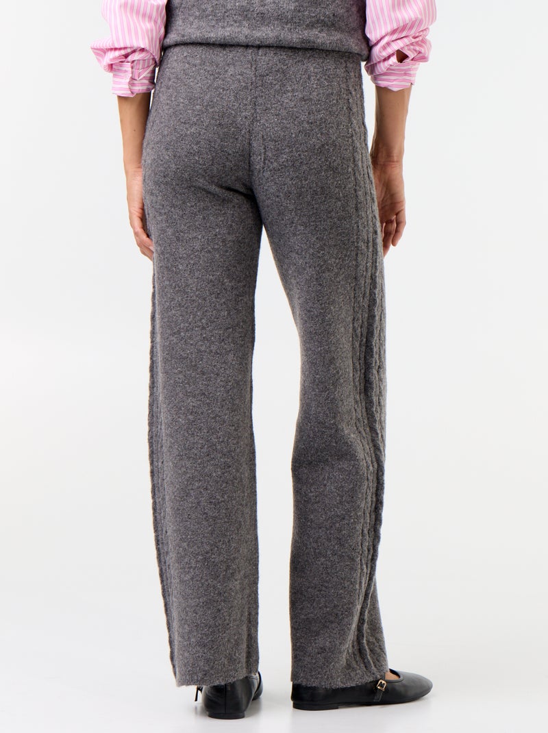 Wijde broek van jerseytricot Grijs - Kiabi