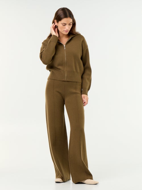 Wijde broek van jerseytricot - Kiabi