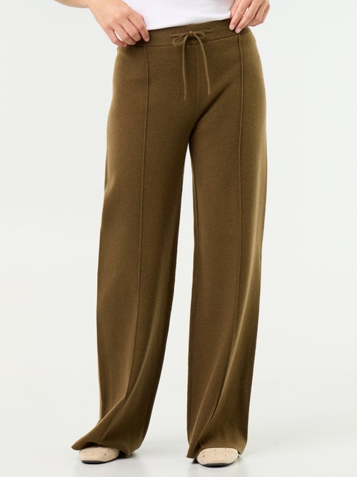 Wijde broek van jerseytricot - Kiabi