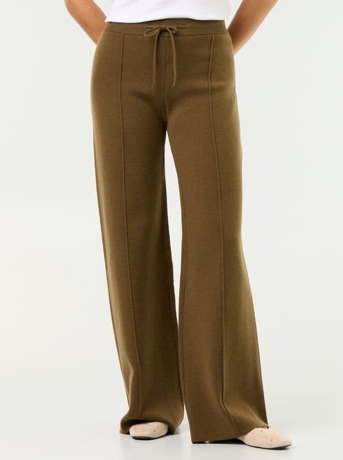 Wijde broek van jerseytricot - Kiabi