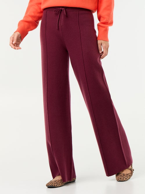 Wijde broek van jerseytricot - Kiabi