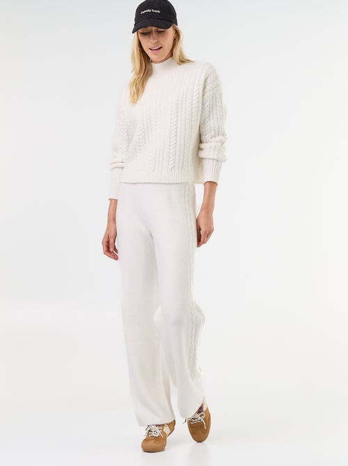 Wijde broek van jerseytricot - Kiabi